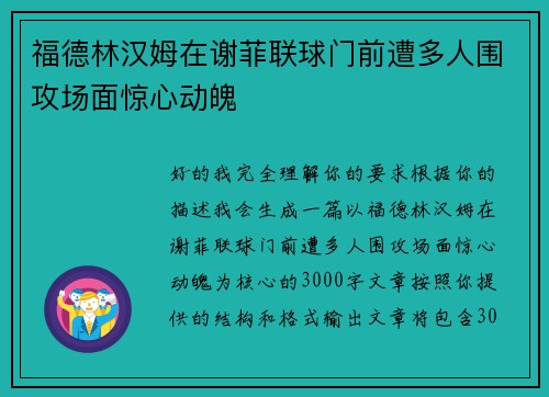 福德林汉姆在谢菲联球门前遭多人围攻场面惊心动魄